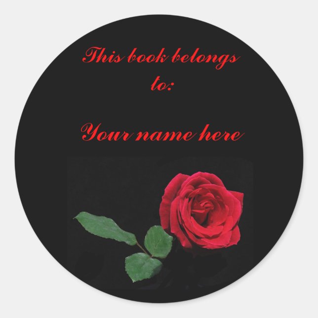 Sticker Rond Plaque rouge rose (Devant)