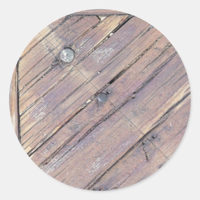 Sticker Rond Plaque texturée en bois patiné (Devant)