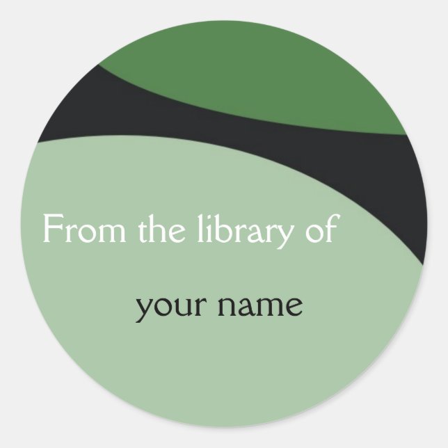Sticker Rond Plaques de bibliothèque personnalisées (Devant)