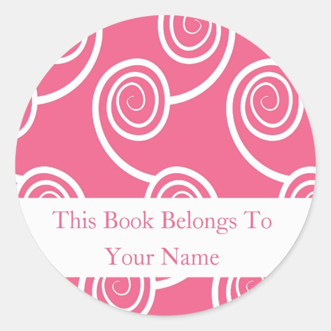 Sticker Rond Plaques De Livres Personnalisées -Balayage Blanc S (Devant)