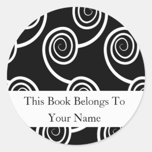 Sticker Rond Plaques De Livres Personnalisées -Balayage Blanc S