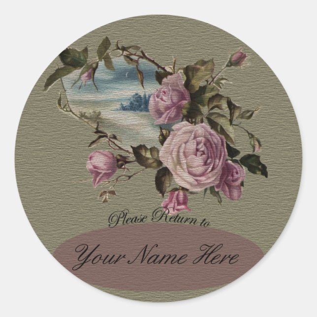 Sticker Rond Plaques de livres Rosebud (Devant)