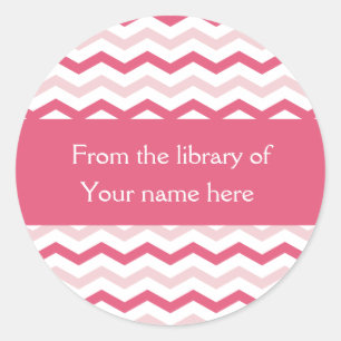 Sticker Rond Plaques personnalisées   Bandes Chevron Roses