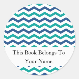 Sticker Rond Plaques personnalisées   Bleu Vert Trappes Chevron