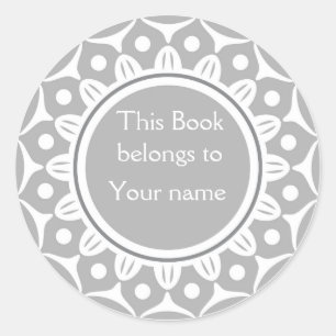 Sticker Rond Plaques personnalisées - gris argent