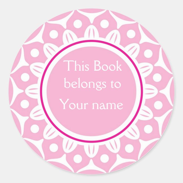 Sticker Rond Plaques personnalisées - Rose clair (Devant)