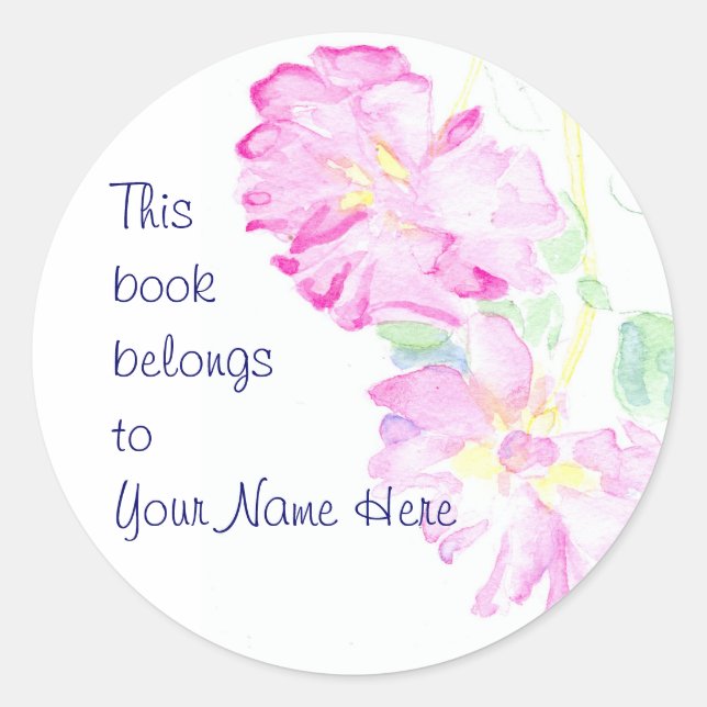 Sticker Rond Plaques rose Roses à personnaliser (Devant)