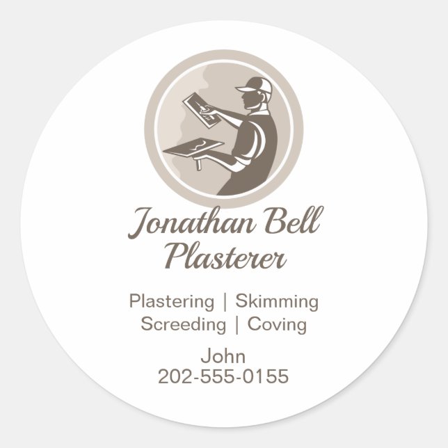 Sticker Rond Plasterer Masonry Drywall (Devant)