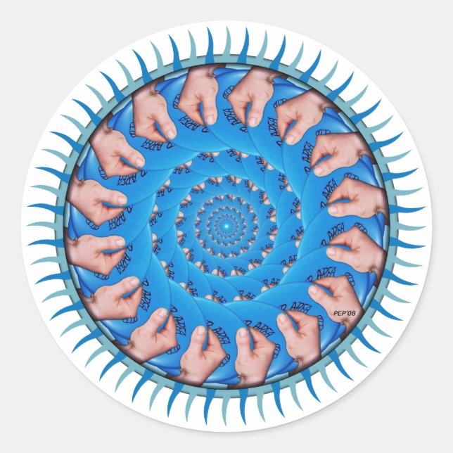 Sticker Rond Plastique bleu (Devant)