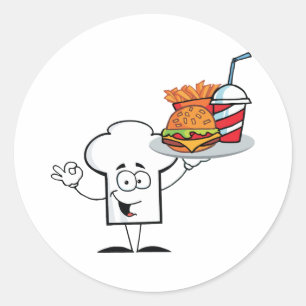 Sticker Rond Plat de support de caractère de casquette de chef