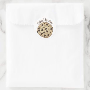 Sticker Rond Plat D'Oat Raisin Cookie Cuisiné À La Maison
