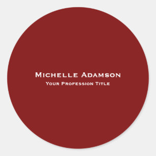 Sticker Rond Plat professionnel rouge profond moderne