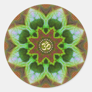 Sticker Rond Plate d'art géométrique Lotus Om Mandala