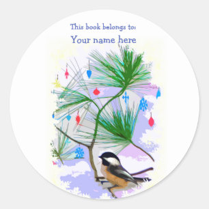 Sticker Rond Plate-forme de l'arbre pour les oiseaux de poule