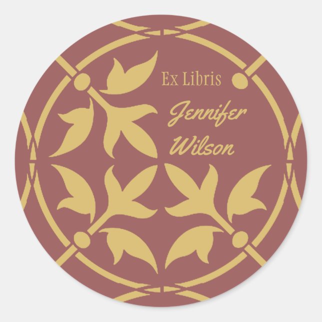 Sticker Rond Plate-forme médiévale Ex Libris CC0086 (Devant)