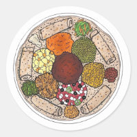 Plateau alimentaire éthiopien de Cuisine Injera Wa