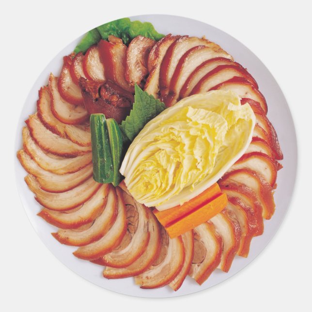 Sticker Rond Plateau de viande (Devant)