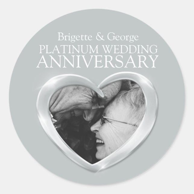 Sticker Rond Platinum 70th Anniversary ajoutez votre propre coe (Devant)