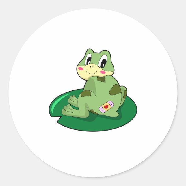 Sticker Rond Plâtre Coeur Feuille de grenouille (Devant)