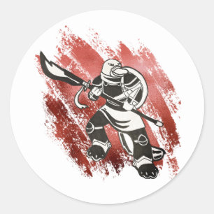 Sticker Rond Platypus Warrior