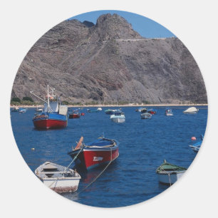 Sticker Rond Playa de Las Teresitas, San Andres, Tenerife, Cana