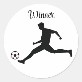 Sticker Rond Playing soccer graphic black