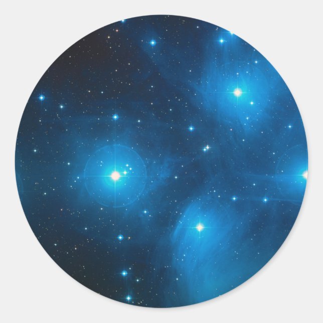 Sticker Rond Pleiades Open Star Cluster (Devant)