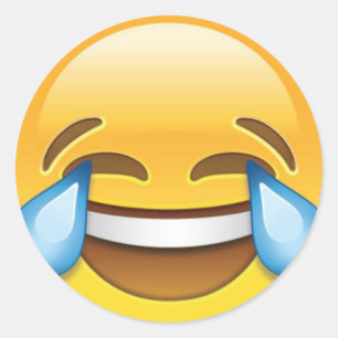 Sticker Rond Pleurer de rire Larmes de joie émoji
