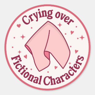 Sticker Rond Pleurer sur des personnages fictifs Bookish Book L