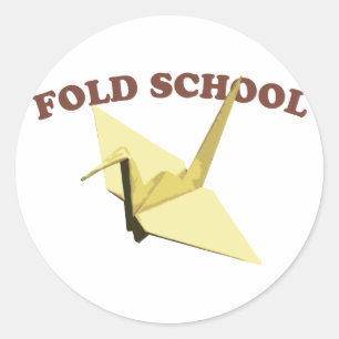 Sticker Rond Pliez l'école (l'origami)