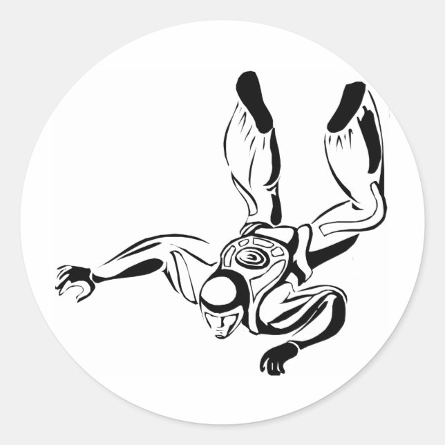 Sticker Rond Plongée en ciel (Devant)