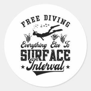 Sticker Rond Plongée Libre Freediver Tout Le Reste Est Océan
