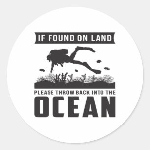 Sticker Rond Plongée Plongée Plongée Plongée Mer Plongée drôle 