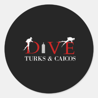 Sticker Rond Plongée sous-marine Turcs Et Caicos
