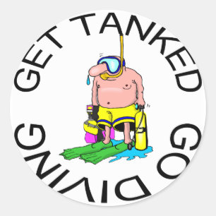 Sticker Rond Plongée très amusante
