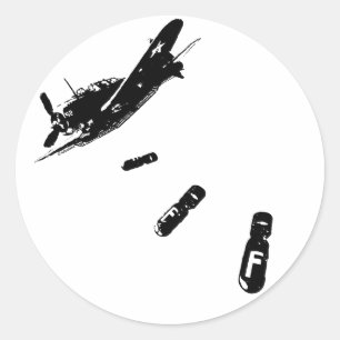 Sticker Rond Plongeur F-Bomb (Noir)
