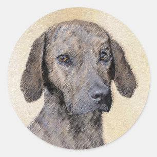 Sticker Rond Plott Peinture - Cute Original Chien Art
