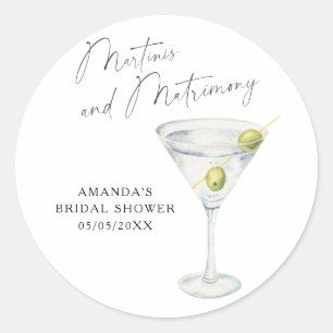 Sticker Rond Pluie de mariage et Martini 