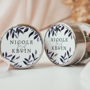 Sticker Rond Plum de récolte   Mariage de feuillage aquarelle