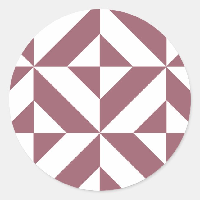 Sticker Rond Plum Geometric Deco Cube Pattern (Devant)