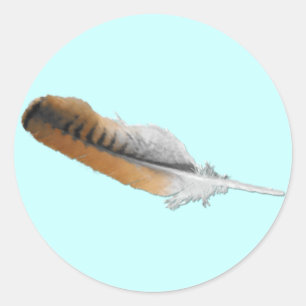 Sticker Rond Plumes de faucon rouge