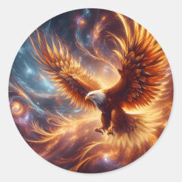 Sticker Rond plumes d'or de l'aigle