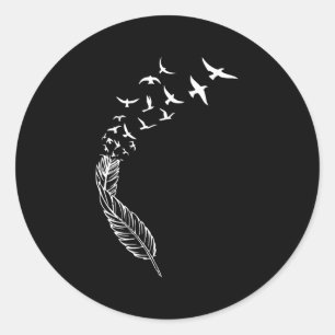 Sticker Rond Plumes Volant Oiseaux Décontracté Street Style
