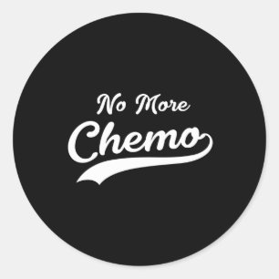 Sticker Rond Plus de Chemo   Survivant du cancer   Style rétro