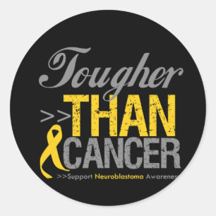 Sticker Rond Plus dur que le cancer - Neuroblastoma