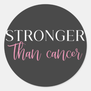 Sticker Rond Plus fort que le cancer