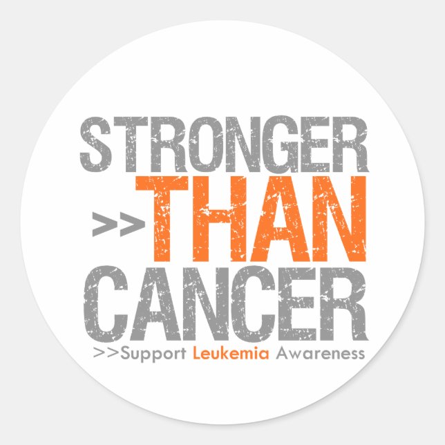 Sticker Rond Plus forte que le cancer - Leucémie (Devant)