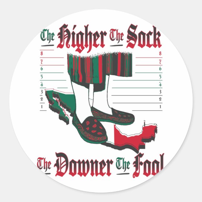 Sticker Rond Plus Le Sock Est Haut, Le Propriétaire Le Fool 2 - (Devant)
