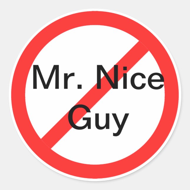 Sticker Rond Plus M. Nice Guy (Devant)