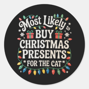 Sticker Rond Plus susceptible d'acheter des cadeaux de Noël pou